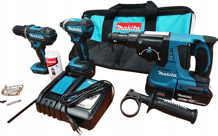

Makita Zestaw Combo DLX3089T DDF482 DHR243 DTD153