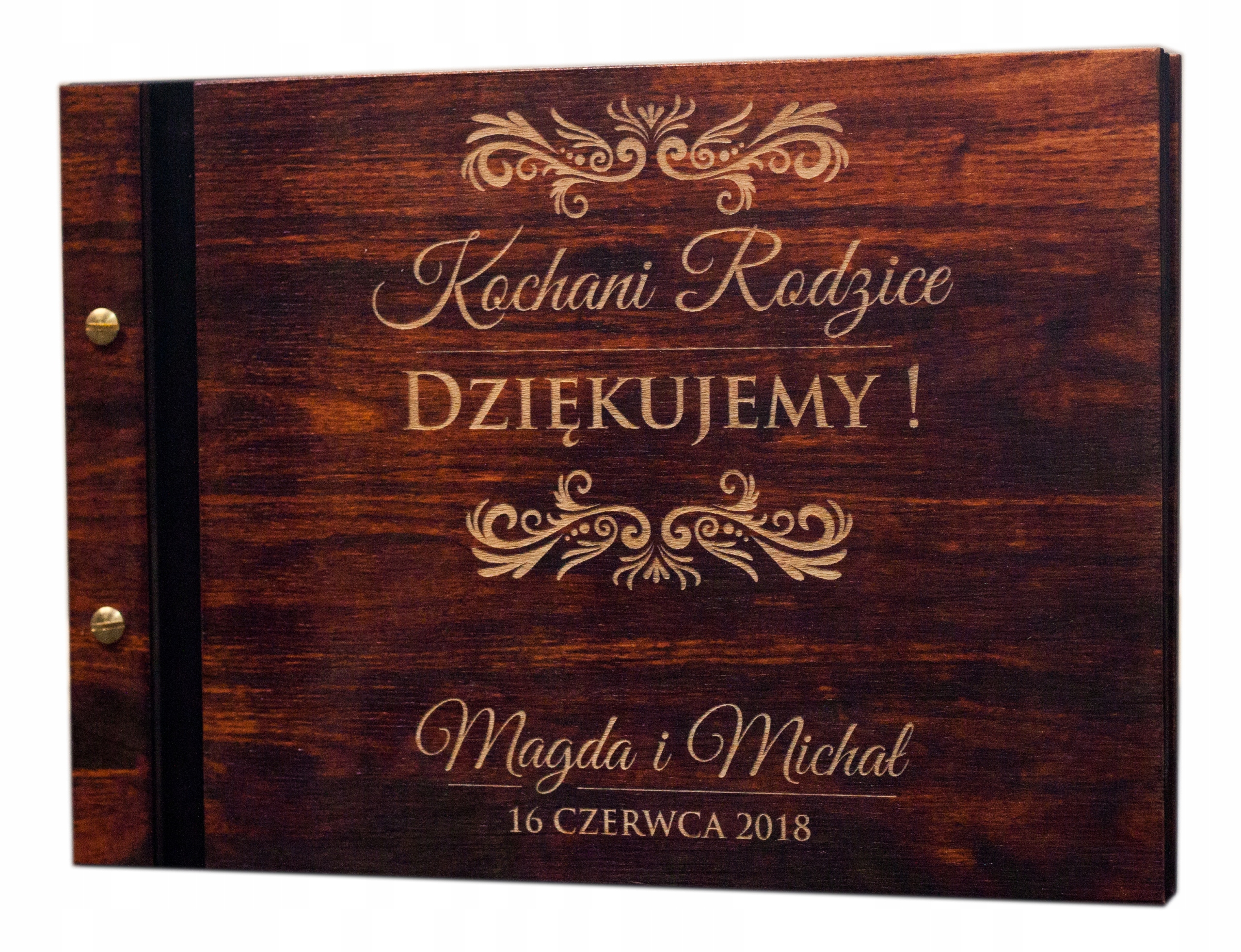 

Podziękowania dla rodziców Drewniany Album Grawer