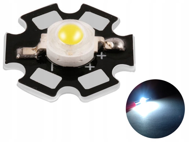 Dioda POWER LED 1W EPISTAR 10000K na PCB Marka Epistar