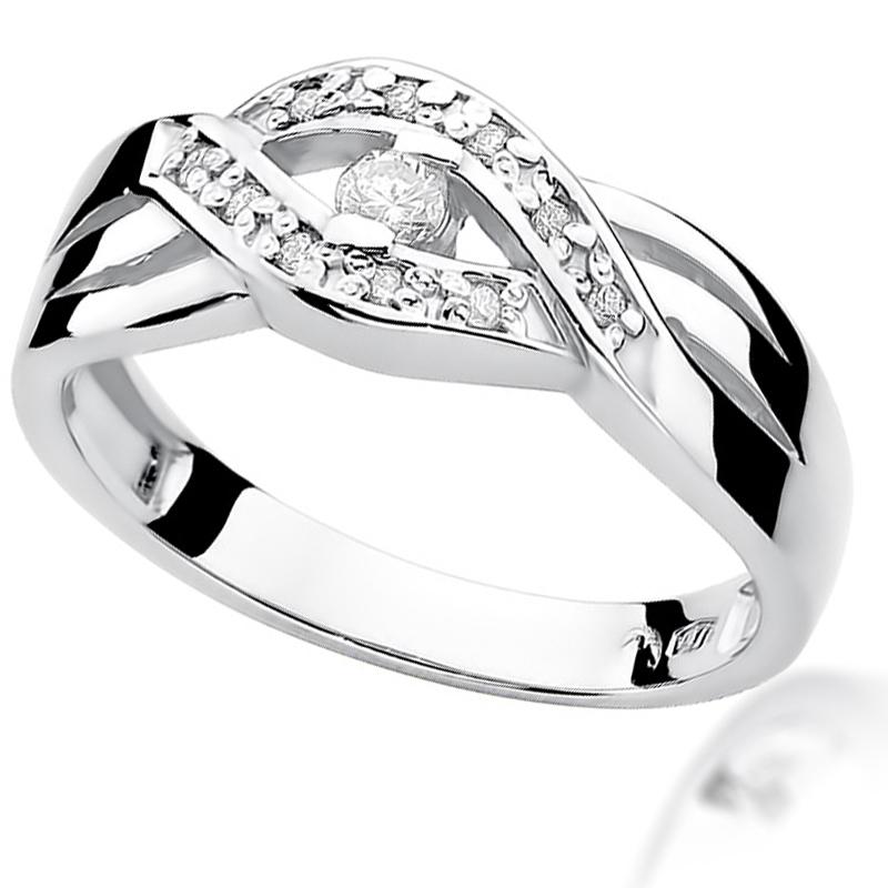 

Pierścionek Z Białego Złota Z Brylantami 0,10ct