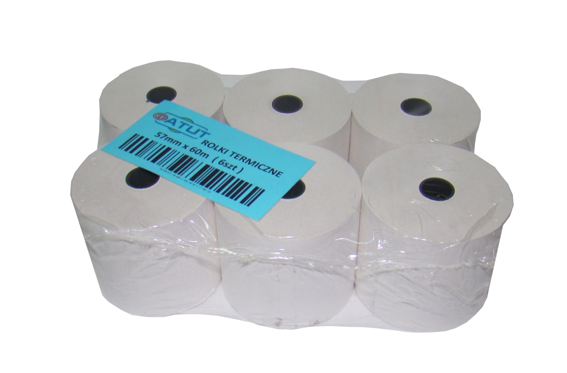 

Rolki do kasy termiczne 57x60m 6szt Markowe