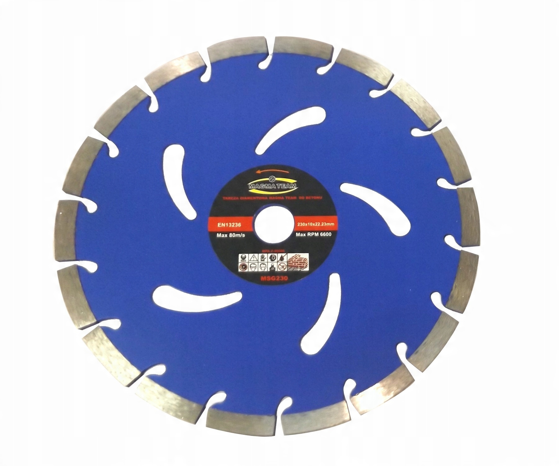 

Tarcza diamentowa segment betonu kostki 230 mm 5s