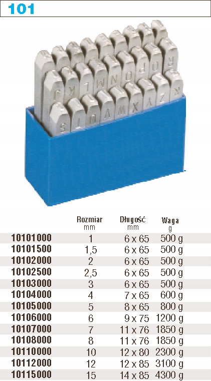 BETA ZNACZNIKI STALOWE LITEROWE 10102500 2.5MM Marka Gravurem