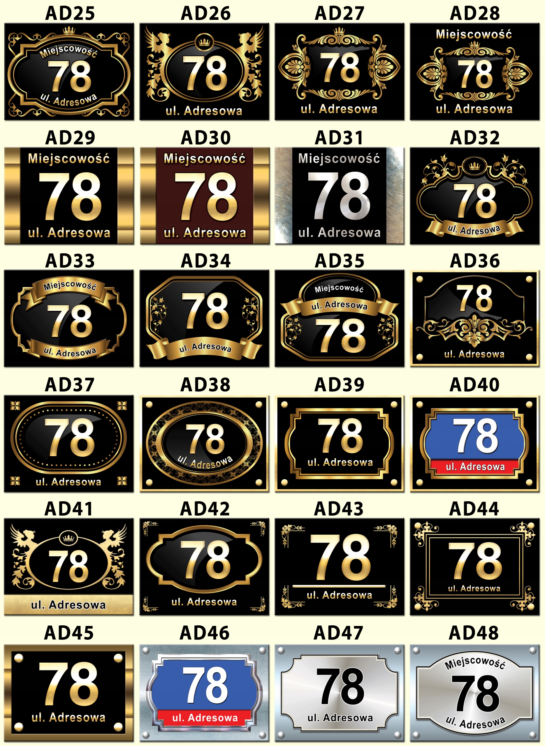 TABLICA TABLICZKA ADRESOWA NUMER DOM ULICA 40x30 Marka Czarmax