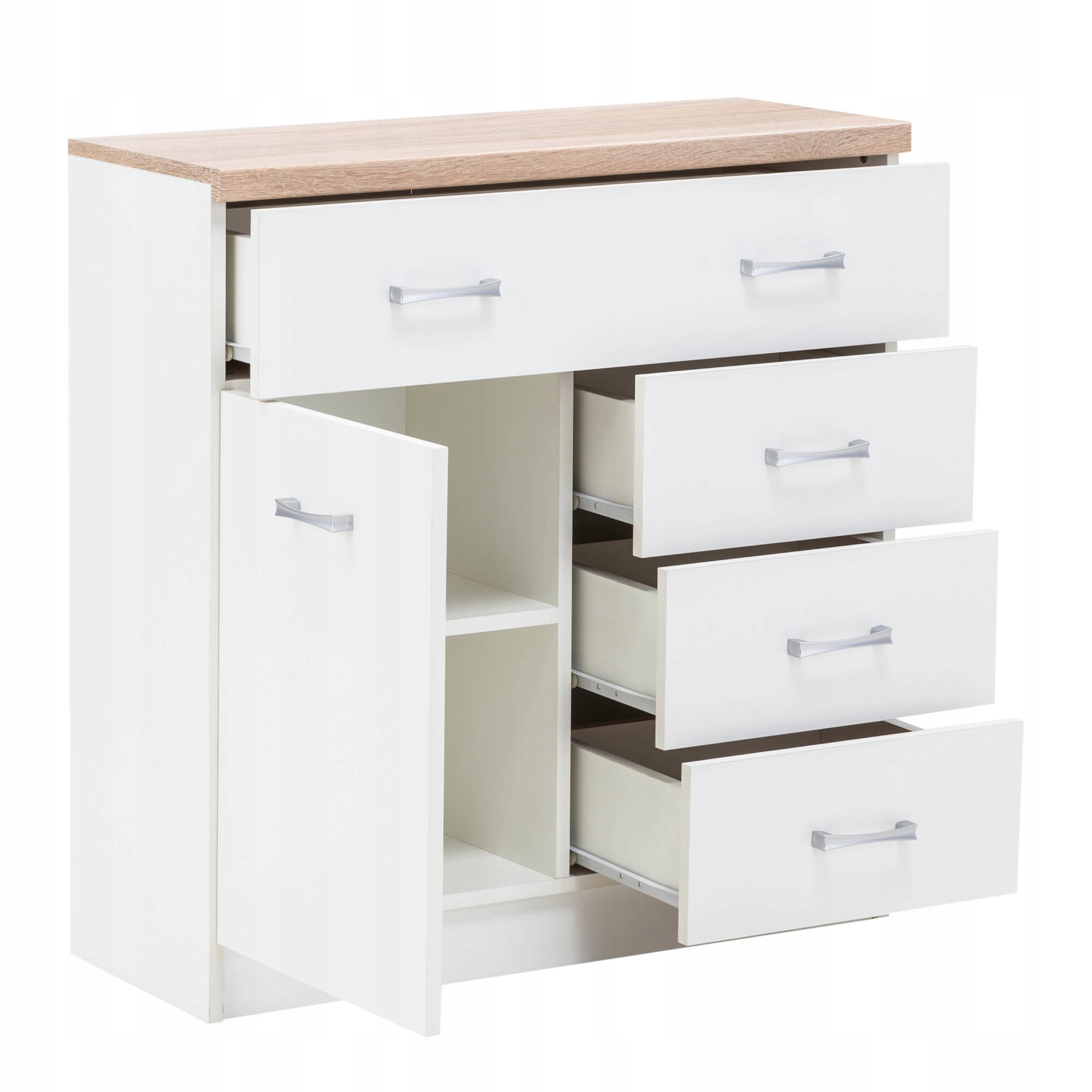 Komoda TOP MIX, 1d4s, białe, MEBELBOS, GRATISY Marka Mebelbos