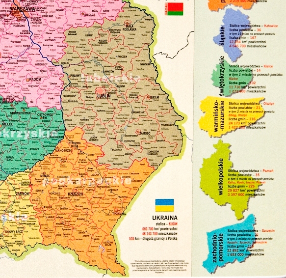 Podkładka - Mapa Administracyjna Polski +inne dane Kod producenta 6524