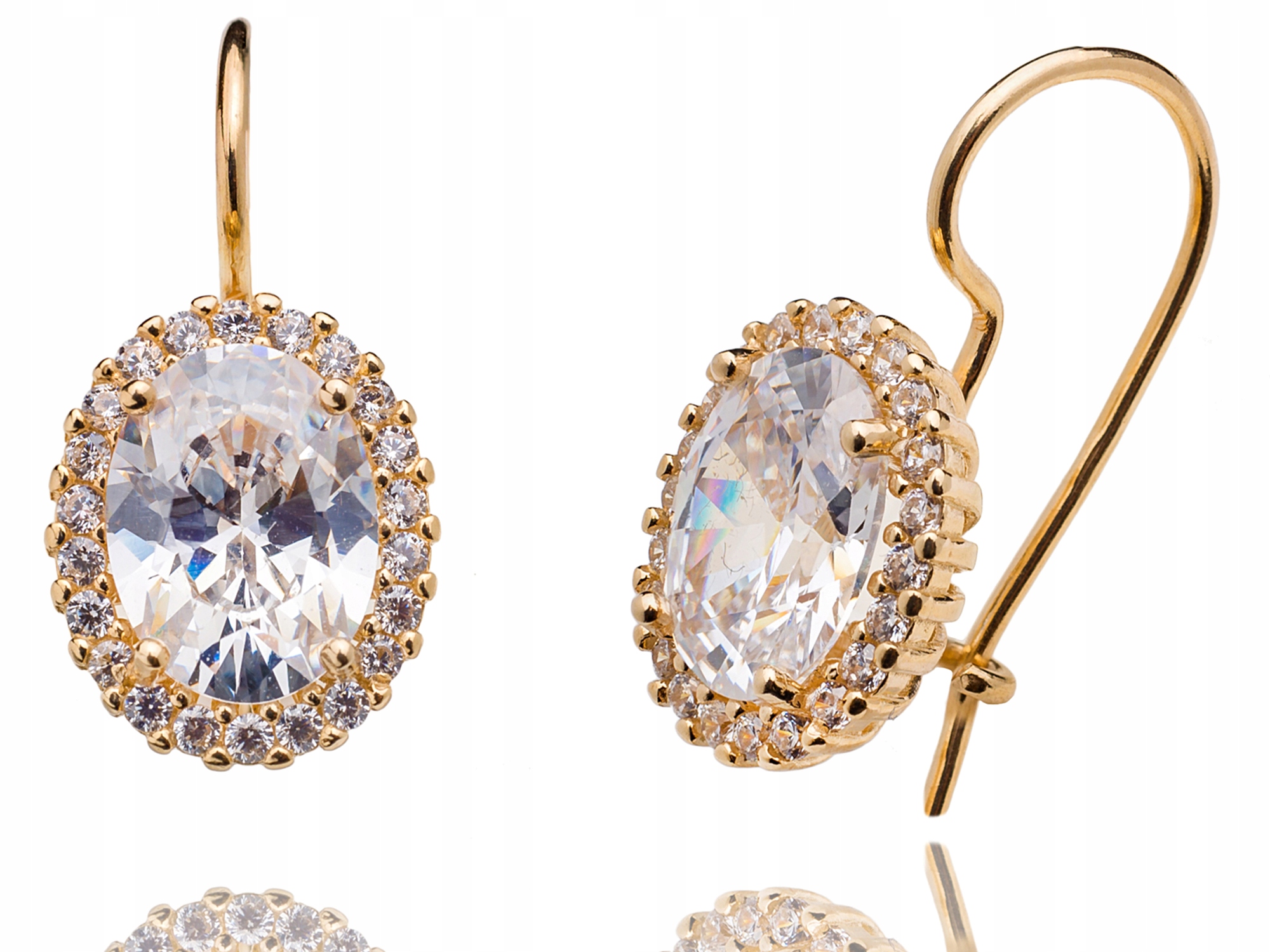 Zlaté Náušnice S Markýzovými Zirkony Na Oušku, Zlato