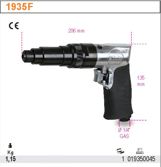 ПНЕВМАТИЧЕСКИЙ ШУРУПОВЕРТ 1/4 ДВУХСТОРОННИЙ BETA 1935F