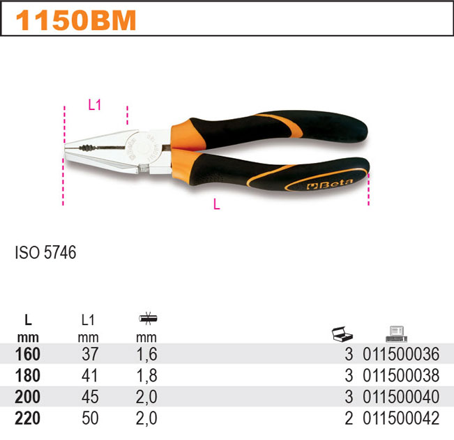 SZCZYPCE UNIWERSALNE KOMBINERKI BETA 1150BM 180 mm Marka Beta