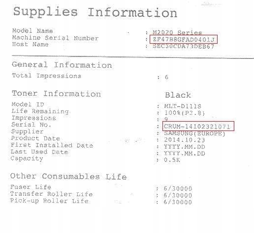 SAMSUNG SL-M2070W WIECZNY CHIP + KASETA Z TONEREM Pasuje do Samsung