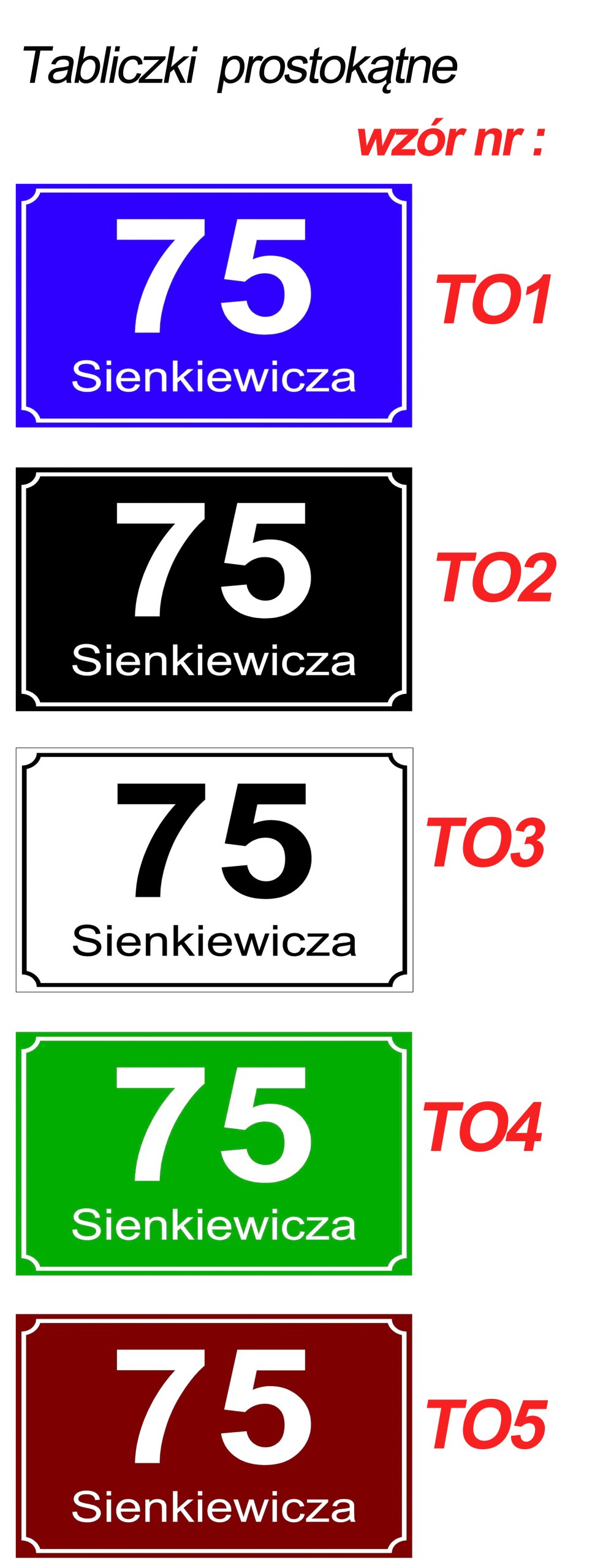 Klasyczna Tabliczka Nazwa Ulicy Numer Domu 35x25cm Marka Własna