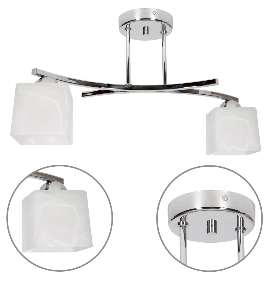NOWOCZESNA LAMPA WISZĄCA ŻYRANDOL PLAFON CHROM LED Kolor chrom przezroczysty