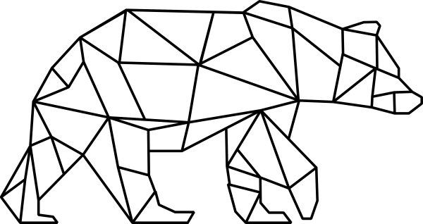 

Naklejka na ścianę Niedźwiedź Geometryczny 100 cm