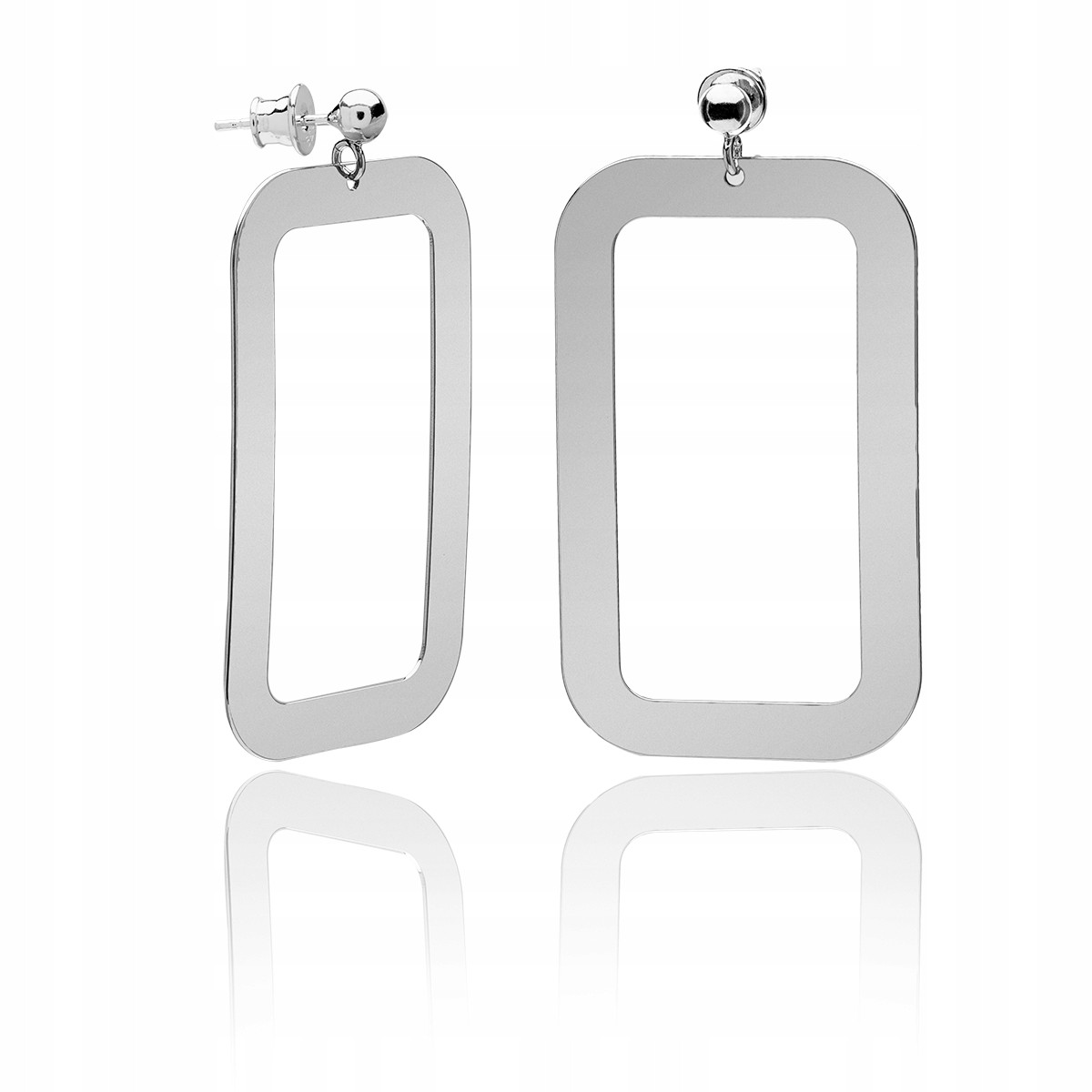 Náušnice velké stříbrné obdélníky
