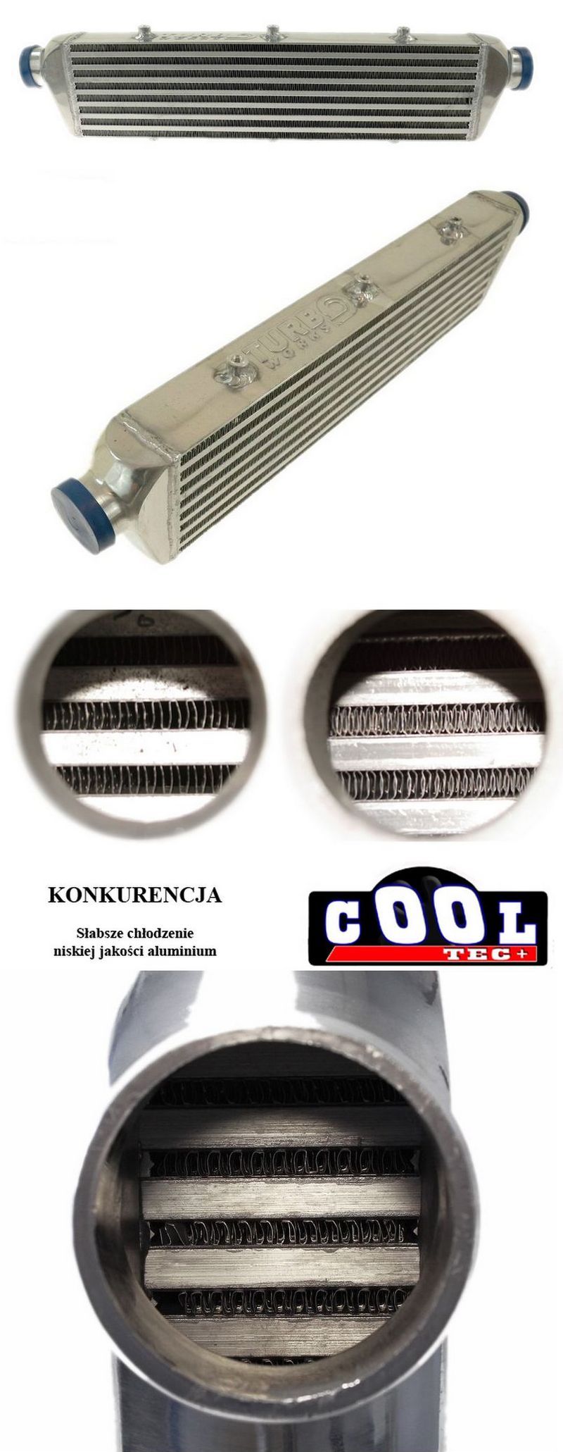 INTERCOOLER 550x140x65 2,25'' 57mm TURBOWORKS FMIC Producent części Inny