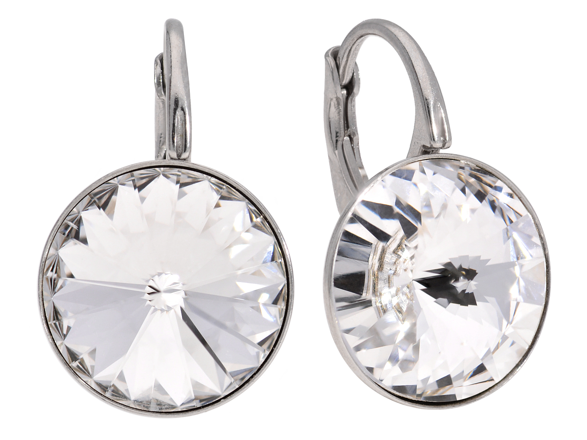 

Kolczyki srebro okrągłe rivoli biały Swarovski