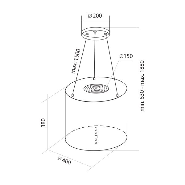 OKAP WYSPOWY TOFLESZ BALTIC ISLAND MINI CZARNY MAT Marka Toflesz