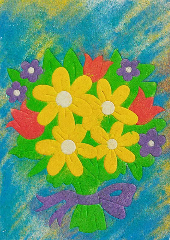 PIASKOWE OBRAZKI malowanki z piasku BUKIET