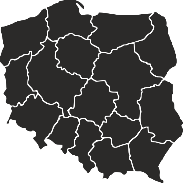 

Mapa Polski województwa Naklejka na ścianę 50 cm