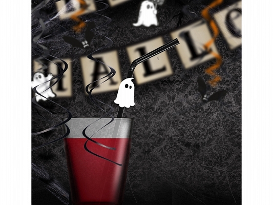 Słomki do picia z nietoperzem dekoracje Halloween Kolor wielokolorowy