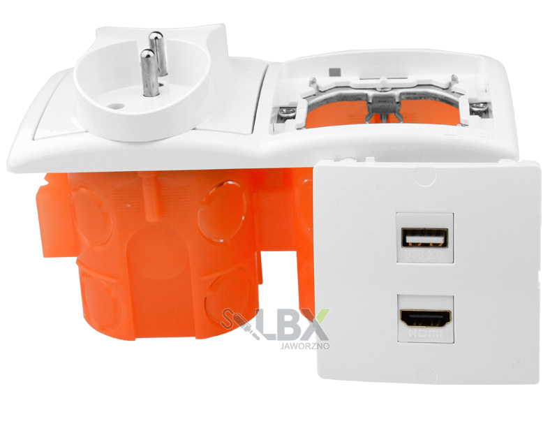 настінна розетка 1 USB 1 HDMI 2X 230V EAN 5904347250690
