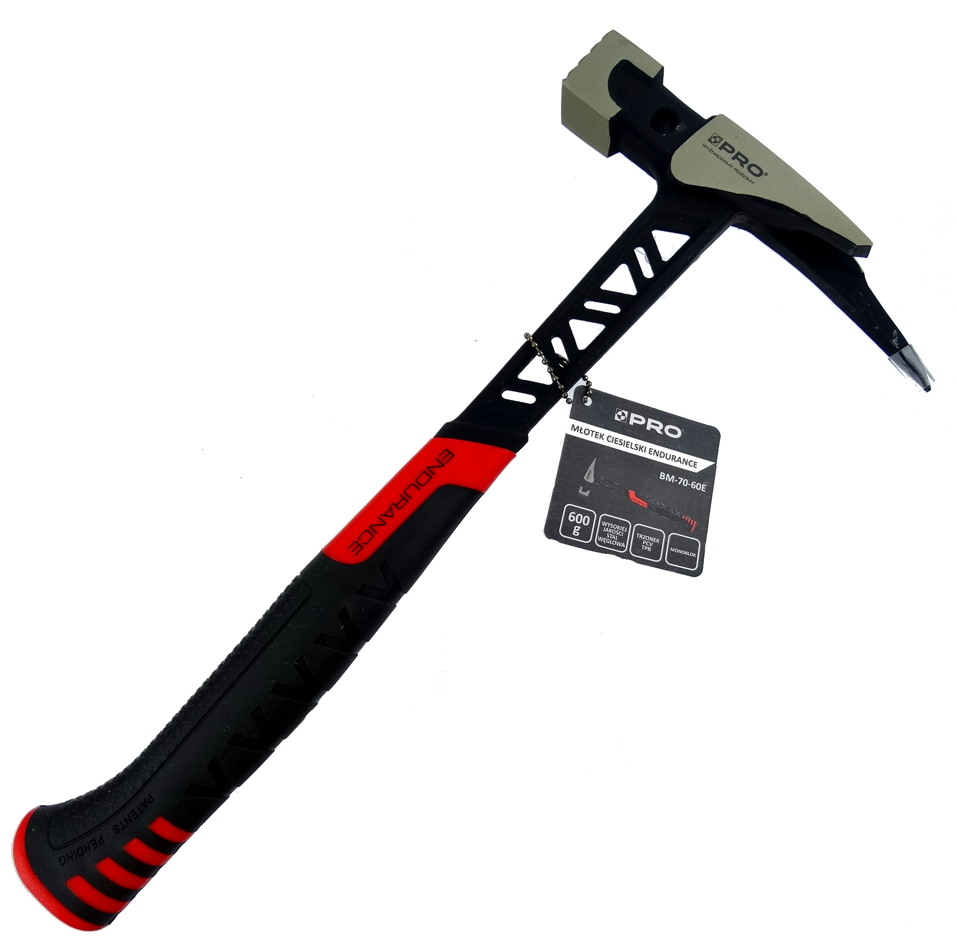 

Pro młotek ciesielski dekarski Monoblok 600gr Kuty