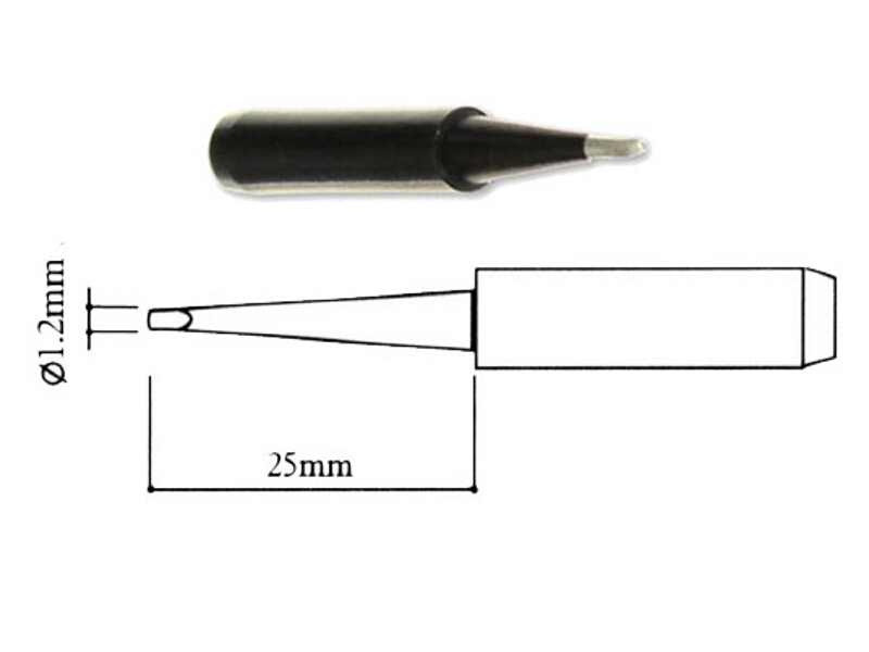 

Grot do stacji Pt Wep T-1.2LD 1.2mm płaski BlackHQ