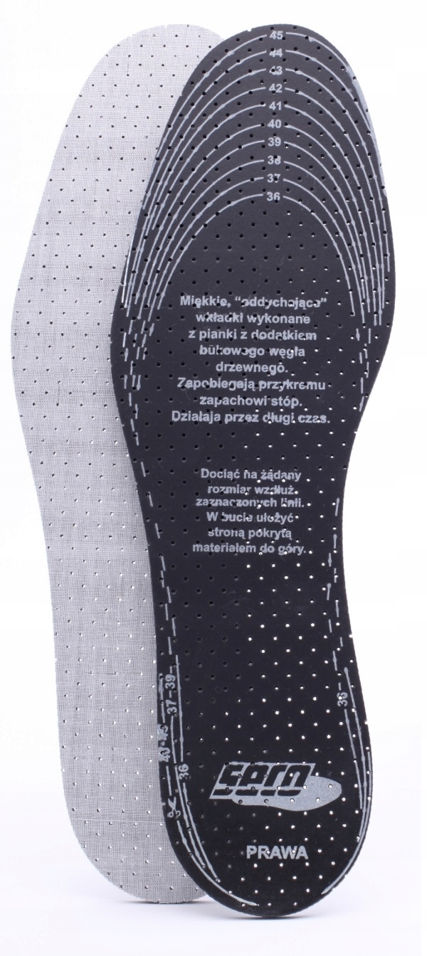 Wkładki do Butów Przeciwpotne Z Węglem Aktywnym Typ jednowarstwowe