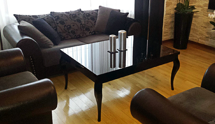 ROZKŁADANY STÓŁ BIAŁY CZARNY WYSOKI POŁYSK GLAMOUR Kolor mebla biały