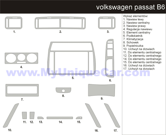 VW PASSAT B3 B4 B5 B5FL OKLEINY KOKPITU DREWNO Color multicolor