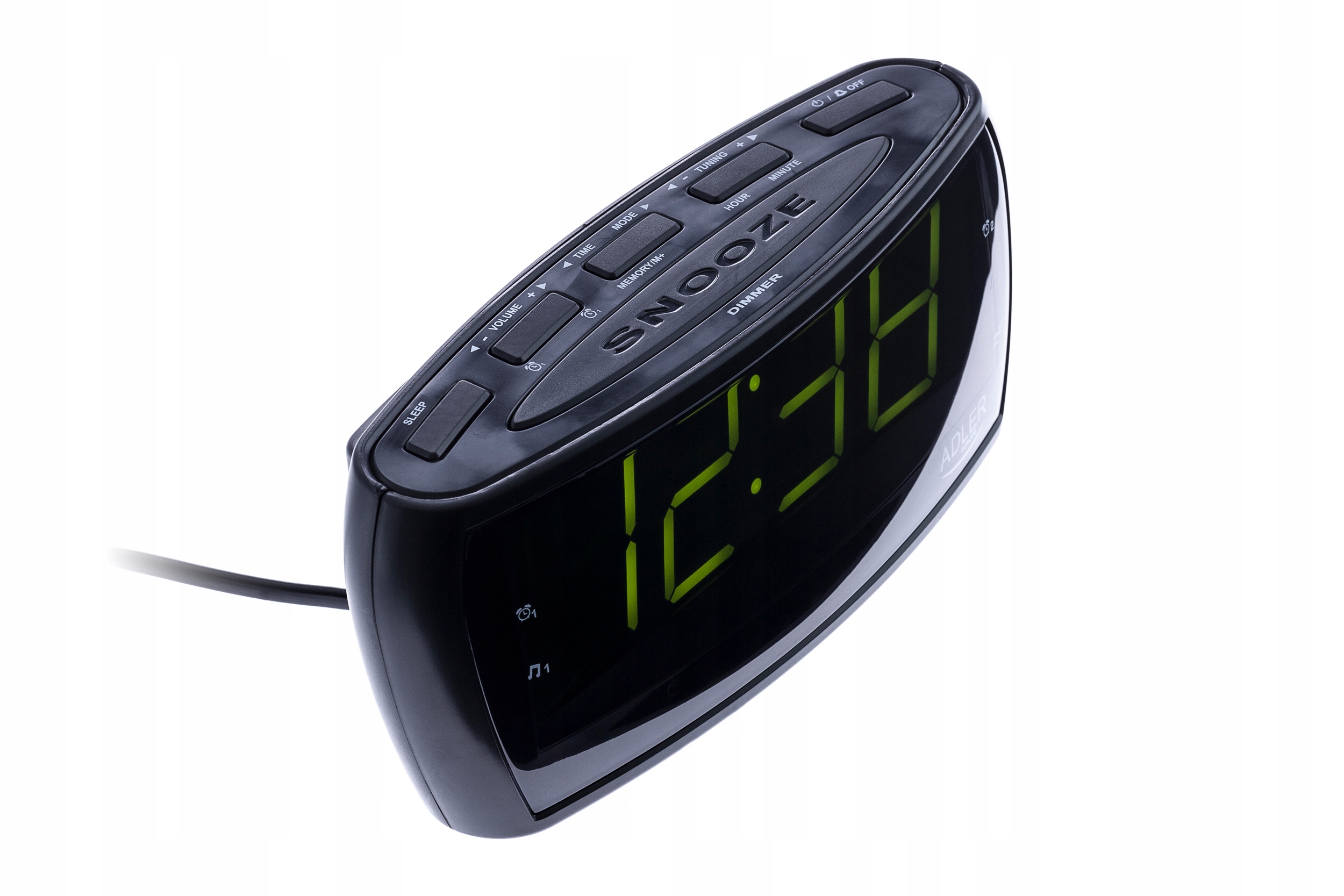 RADIOBUDZIK RADIO FM/AM ZEGAR LED ADLER AD1121 Waga produktu 0.45 kg