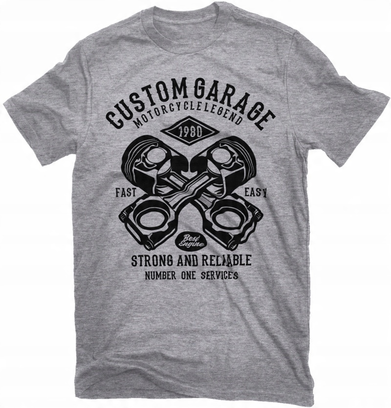 

Koszulka Custom Garage Motocyklowa Szara Roz. S