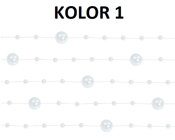 GIRLANDA PERŁOWA 1,3 M GIRLANDY PERŁOWE 20 x KOLOR Marka Party deco