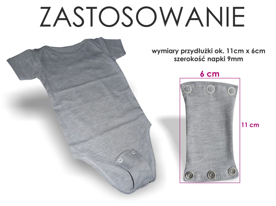 PRZEDŁUŻACZ DO BODY 9 KOLORÓW 2 NAPKI PRZEDŁUŻKA Rozmiar 68