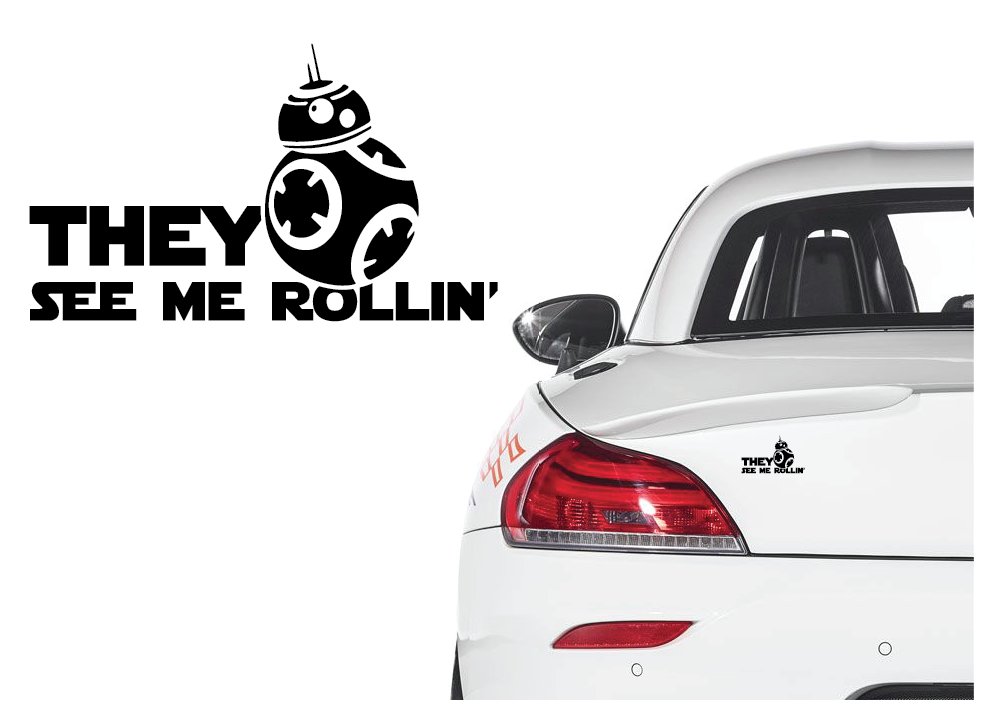 

Naklejka na samochód Star Wars BB8 see me rollin'