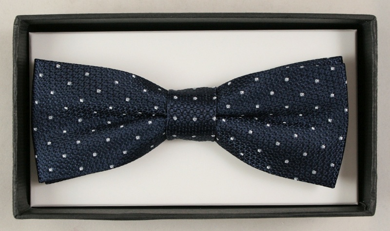 Modna mucha z poszetką - Alties Wzór dominujący groszki