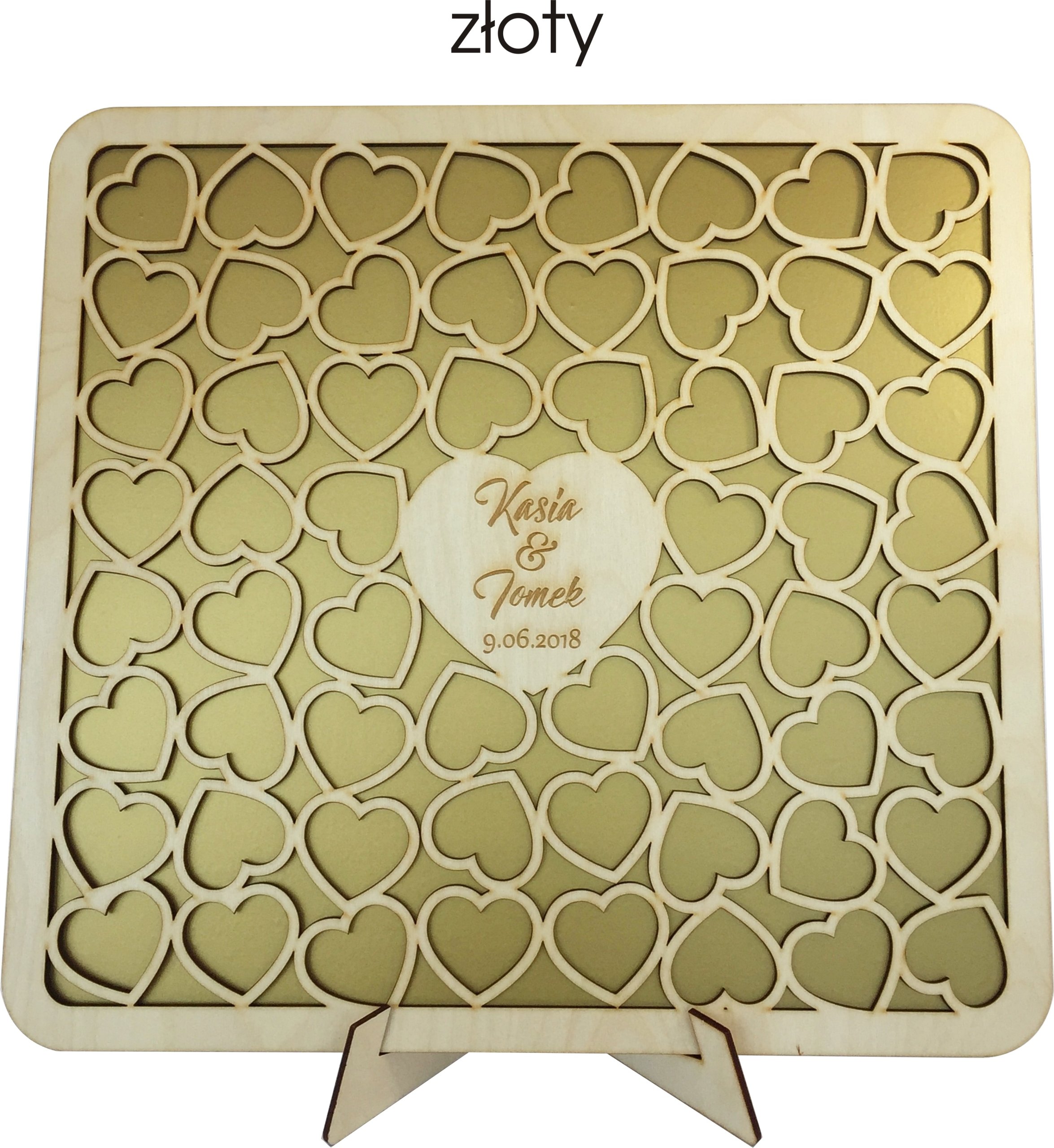 KSIĘGA GOŚCI ślub WESELE GRAWER 60 SERDUSZEK KOLOR Cechy dodatkowe możliwość personalizacji