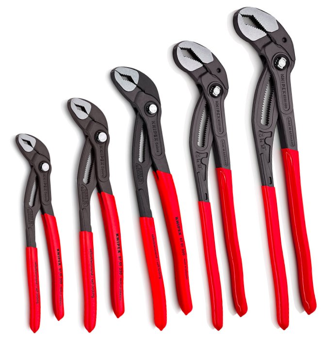 

Knipex Cobra Zestaw 87 01 180 250 300 400 560 mm