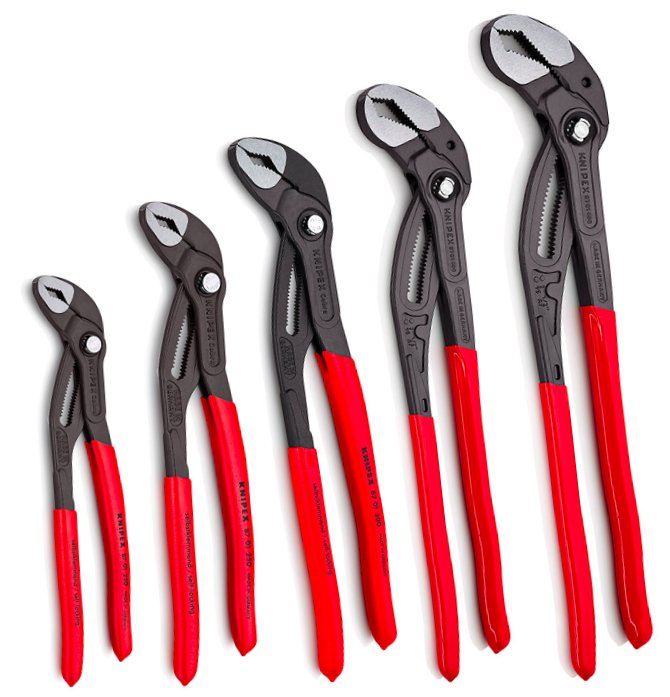 Фото - Інший ручний інструмент KNIPEX Cobra Zestaw 87 01 180 250 300 400 560 mm 