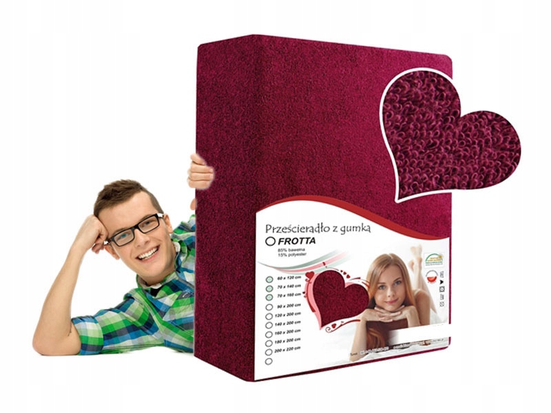 

Prześcieradło Z Froty Kolor Bordo 160/200 CM