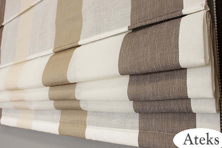 ROLETY RZYMSKIE EKRANY ROLETA RZYMSKA 120x170 wys. SZEROKIE PASY brąz beż Długość 170 cm