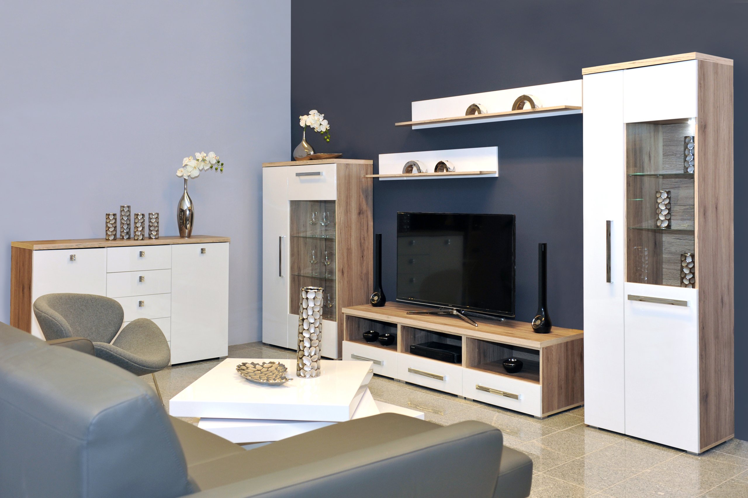 KOMODA 80CM ANDIANO AT21 S.CIEMNE/BIAŁY POŁYSK MDF Kod producenta AT21