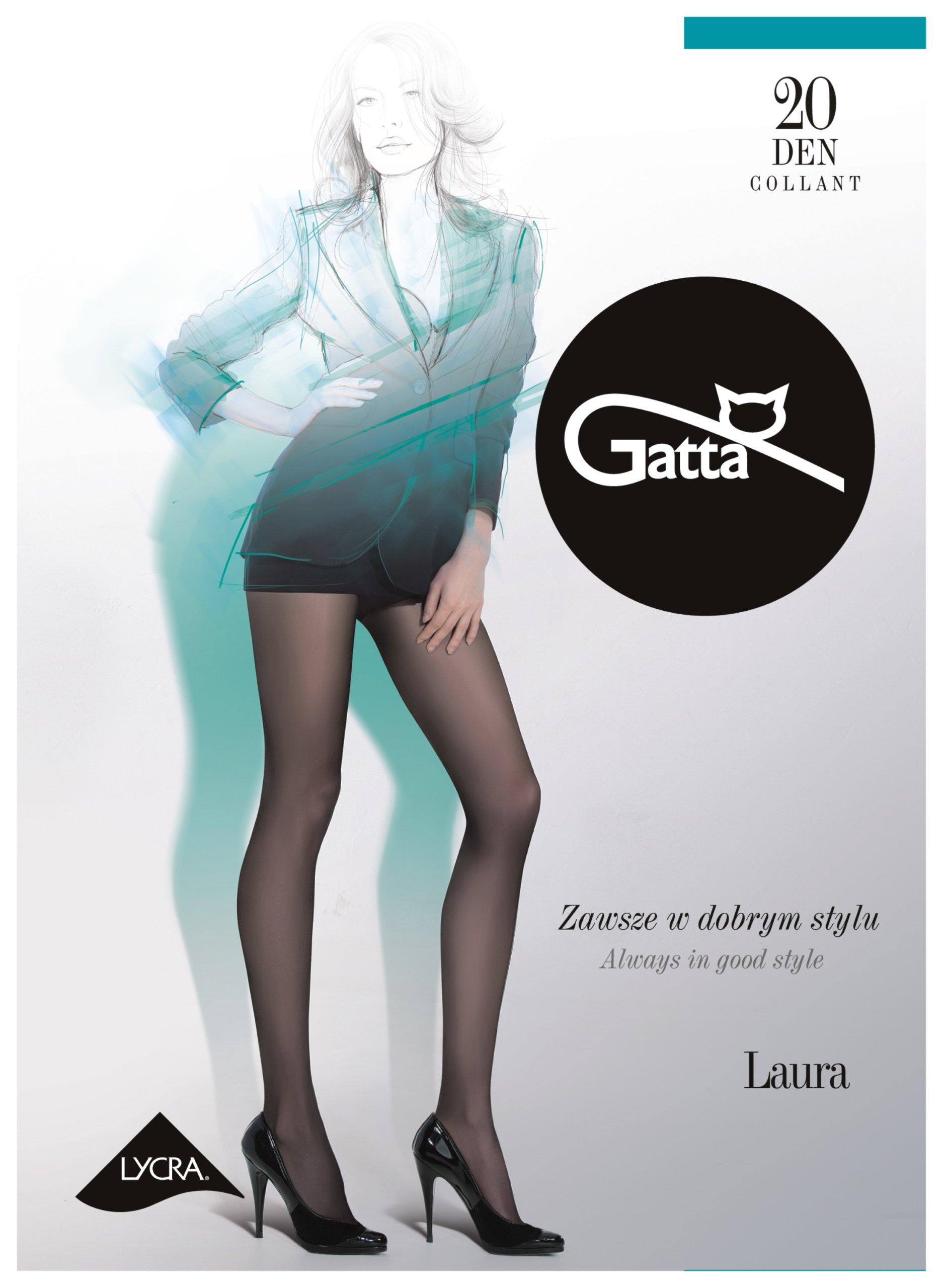 

Rajstopy klasyczne Gatta Laura 20 den- 4 grafit