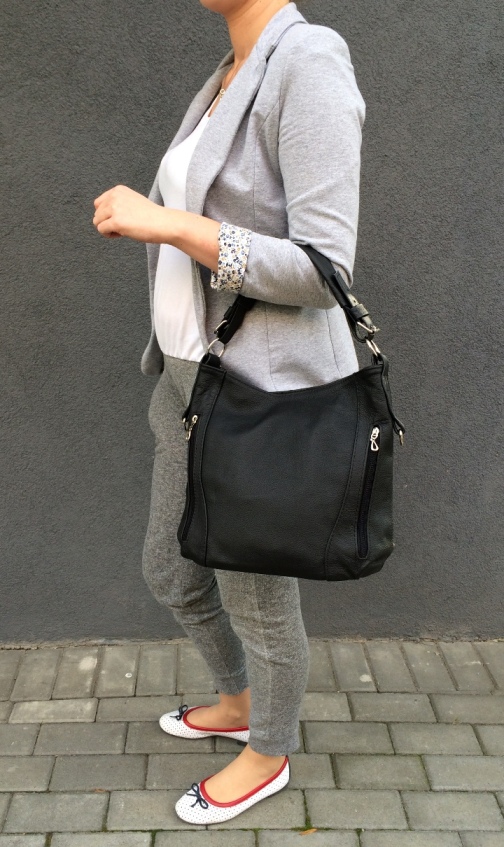 CZARNA SKÓRZANA TOREBKA WOREK MIĘKKA WŁOSKA SKÓRA NATURALNA Płeć kobieta