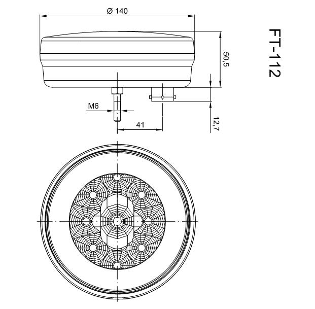 UNIWERSALNA LAMPA COFANIA LED 2 FUNKCYJNA Part number FT 112 LED