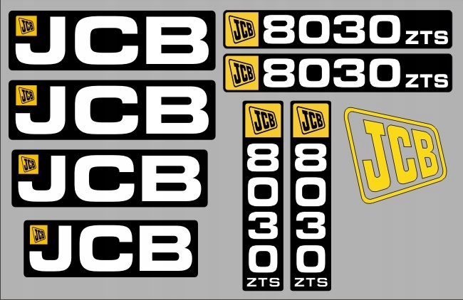 NAKLEJKI koparka JCB 8030 ZTS + piktogramy Producent części inny