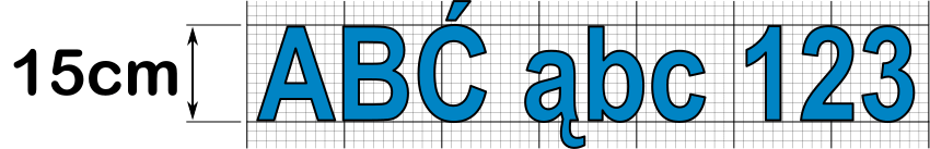 Wodoodporne naklejki napisy LITERY / CYFRY samoprzylepne 15 cm Marka Drukant