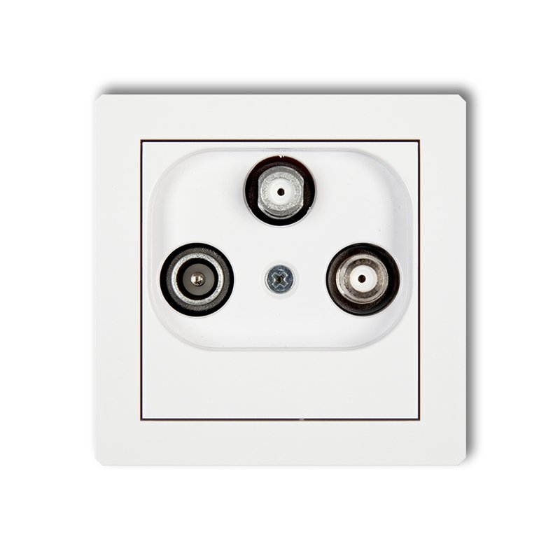 Dgsn Deco Karlik Bílá účastnická zásuvka 2xSAT+TV