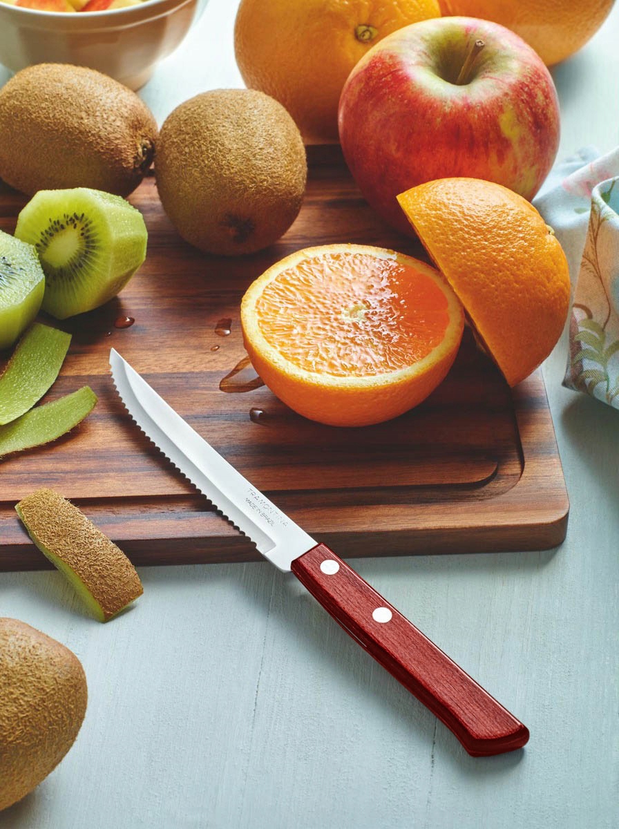 TRAMONTINA - 12 x Nóże do steków / pizzy POLYWOOD Przeznaczenie do mięsa