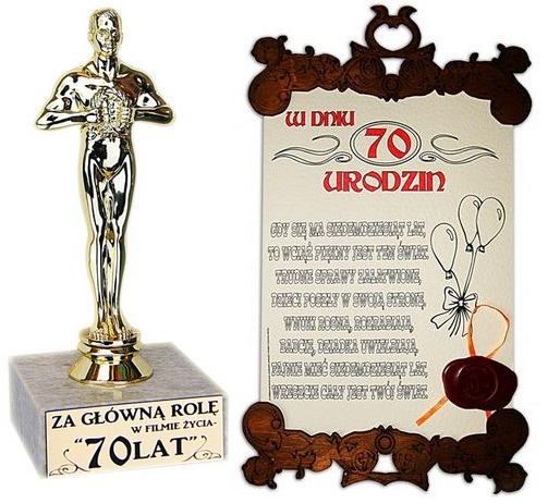 

Statuetka Urodziny 70 Dyplom Śmieszny